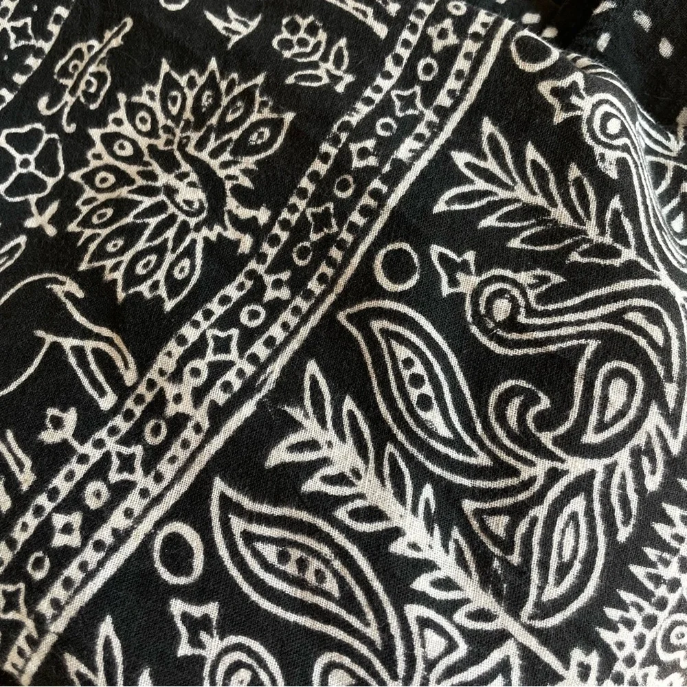 VINTAGE WOVEN COTTON PRINTED WRAP SKIRT PENTAGRAM PEACOCK PAISLEY DEER FLORAL - Picture 7 of 13